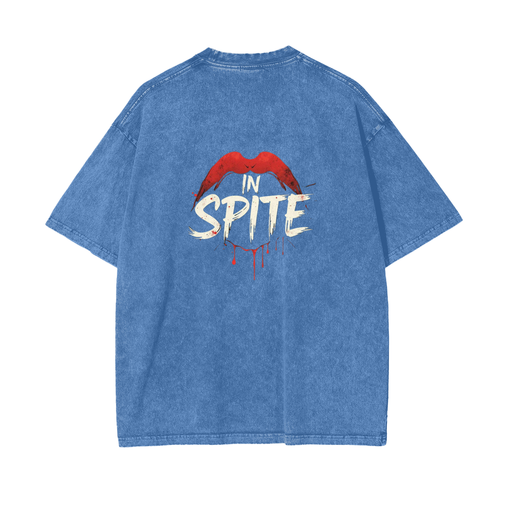 In Spite Venom Kiss Acid Washed Tee