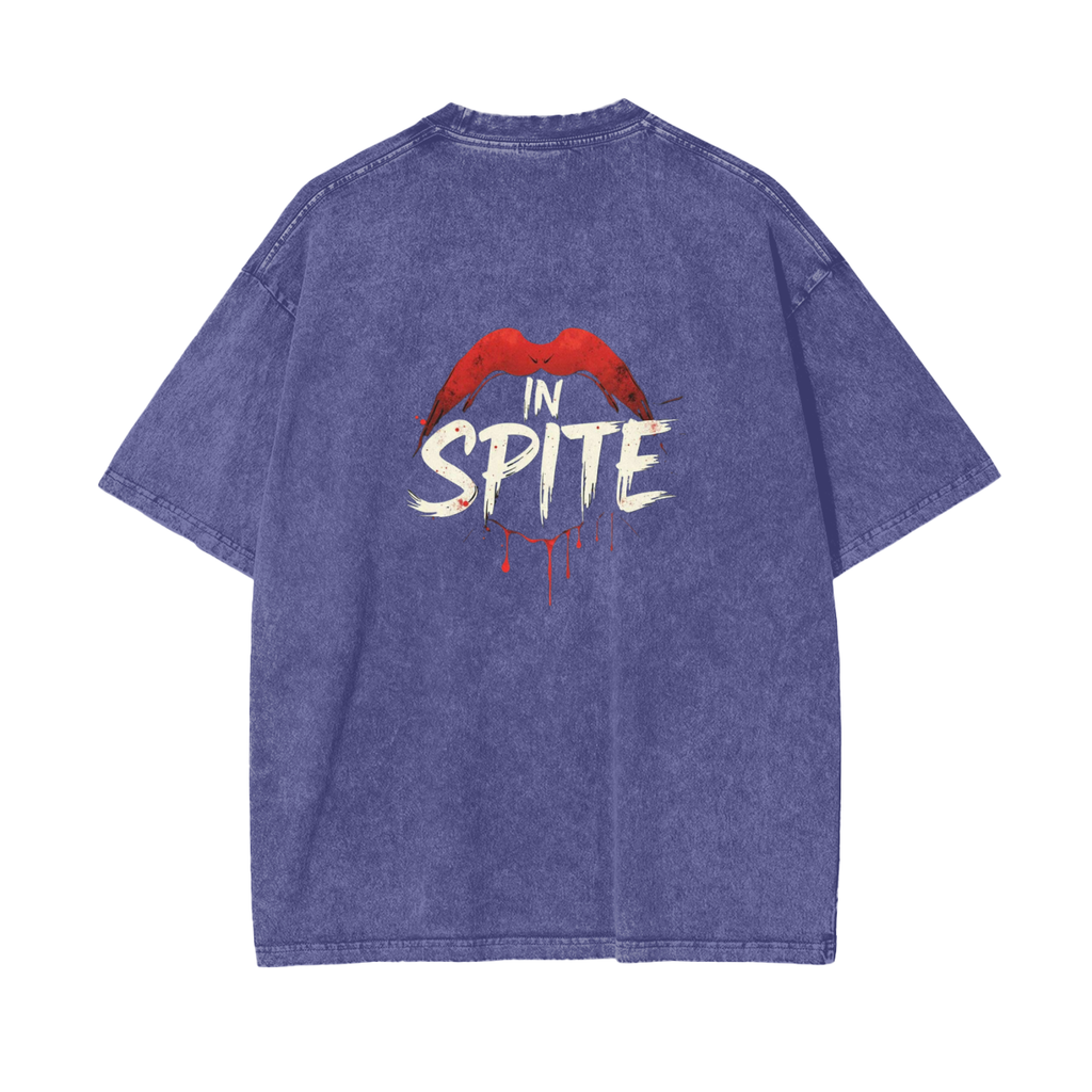 In Spite Venom Kiss Acid Washed Tee