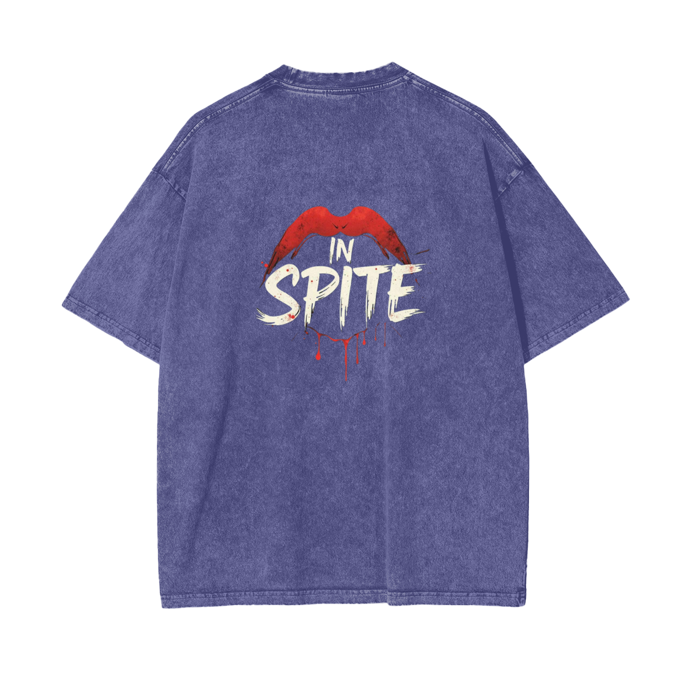 In Spite Venom Kiss Acid Washed Tee