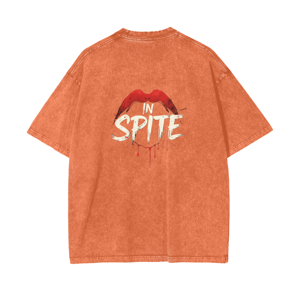 In Spite Venom Kiss Acid Washed Tee