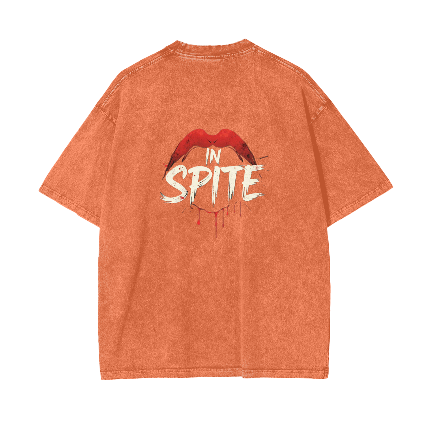 In Spite Venom Kiss Acid Washed Tee