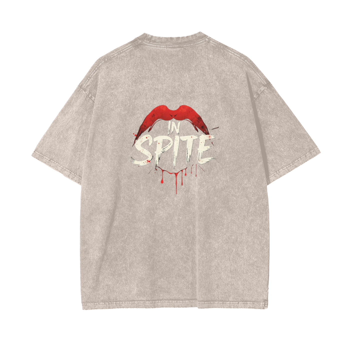 In Spite Venom Kiss Acid Washed Tee