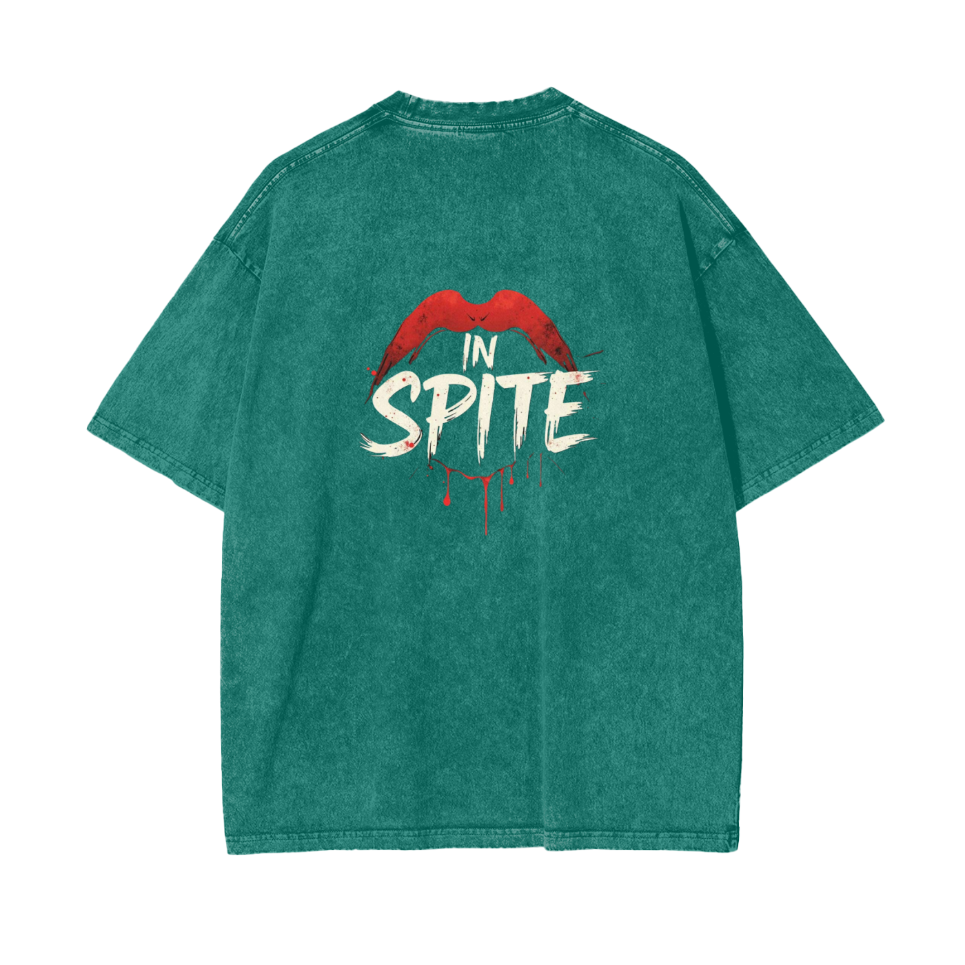 In Spite Venom Kiss Acid Washed Tee