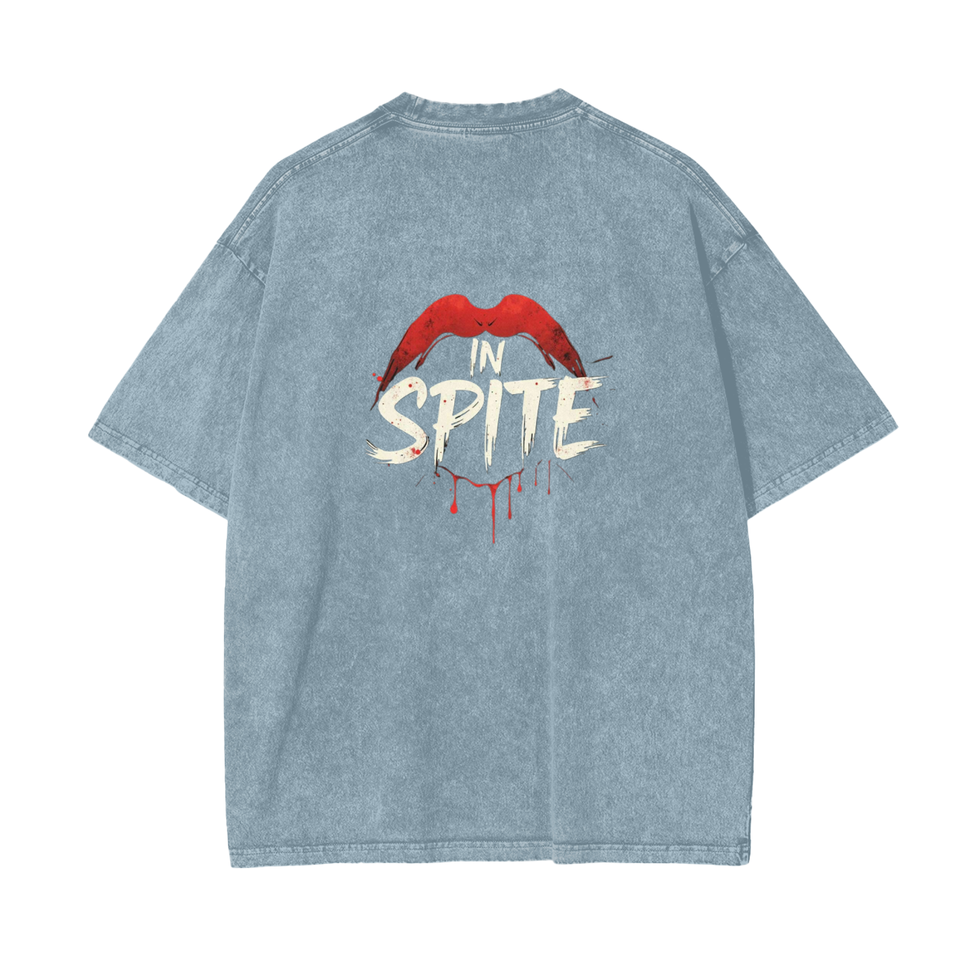 In Spite Venom Kiss Acid Washed Tee