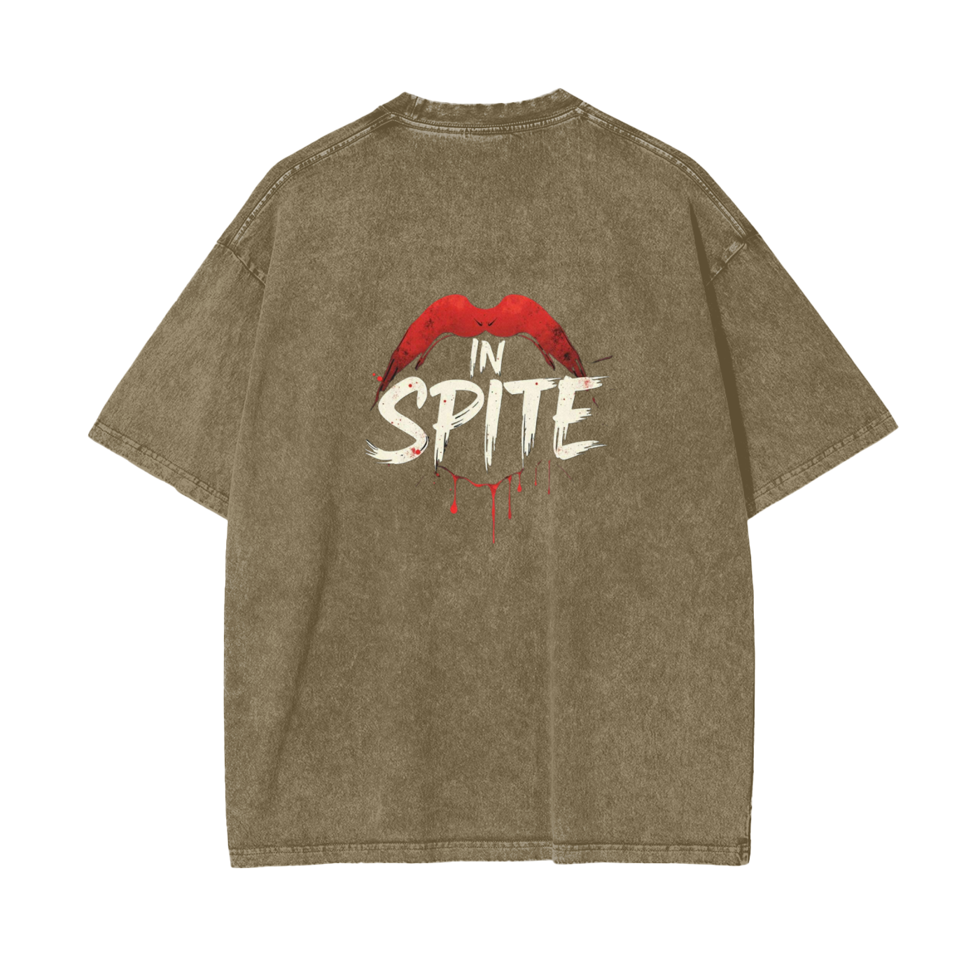 In Spite Venom Kiss Acid Washed Tee