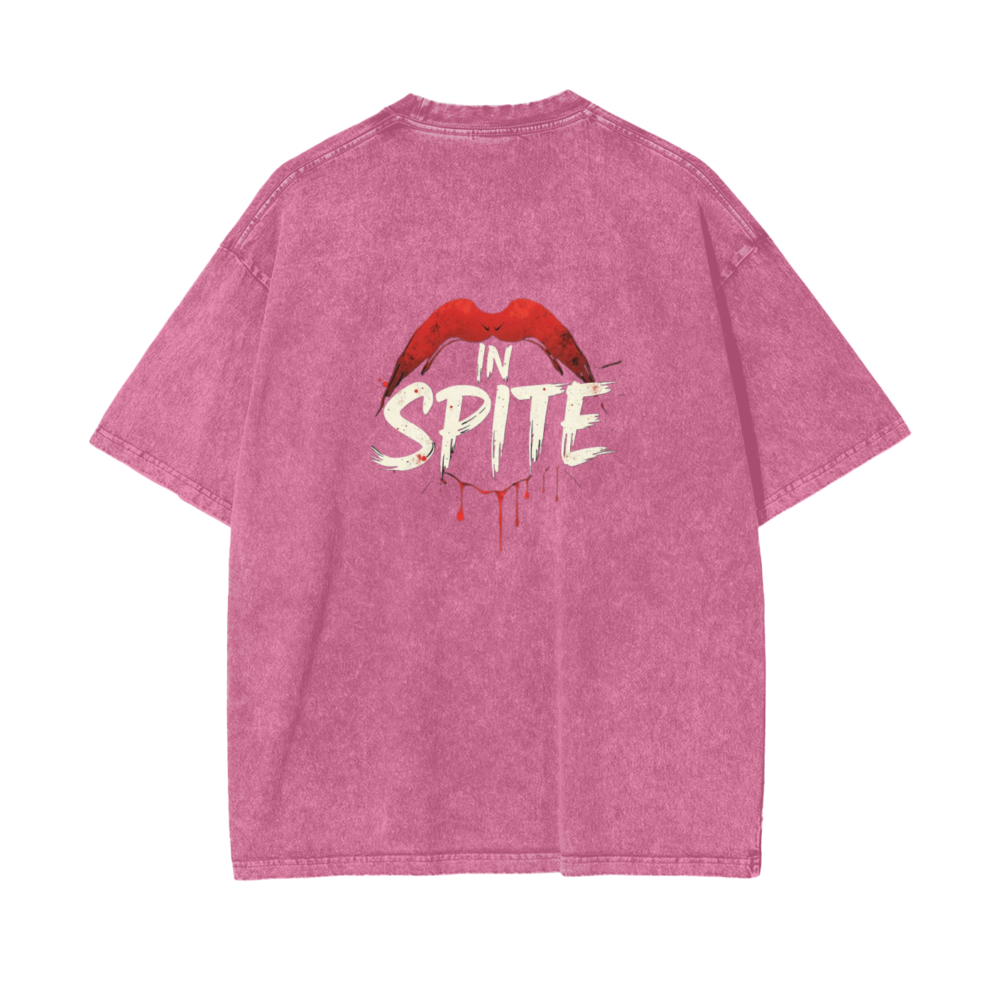 In Spite Venom Kiss Acid Washed Tee