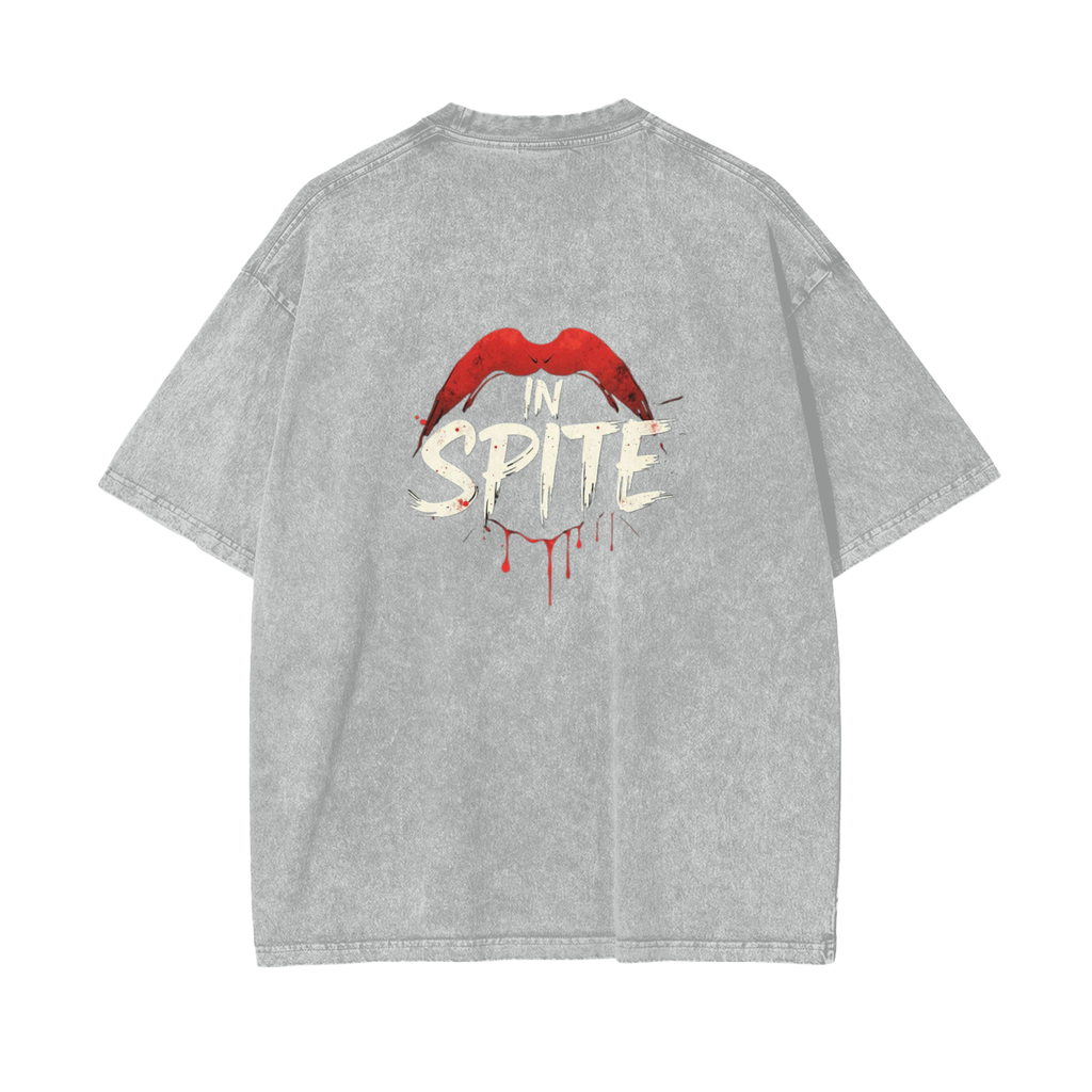 In Spite Venom Kiss Acid Washed Tee
