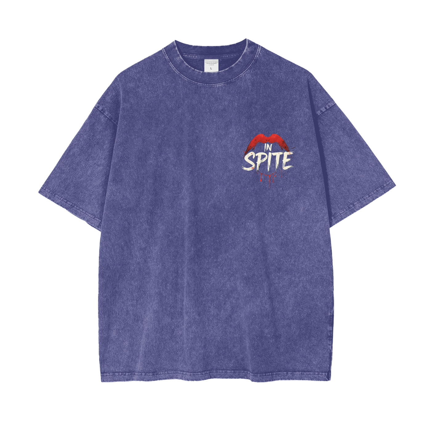 In Spite Venom Kiss Acid Washed Tee