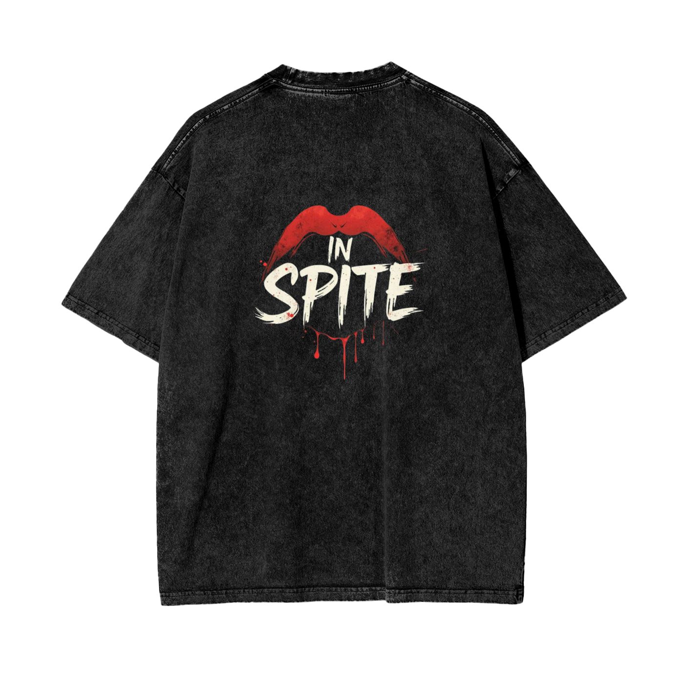 In Spite Venom Kiss Acid Washed Tee