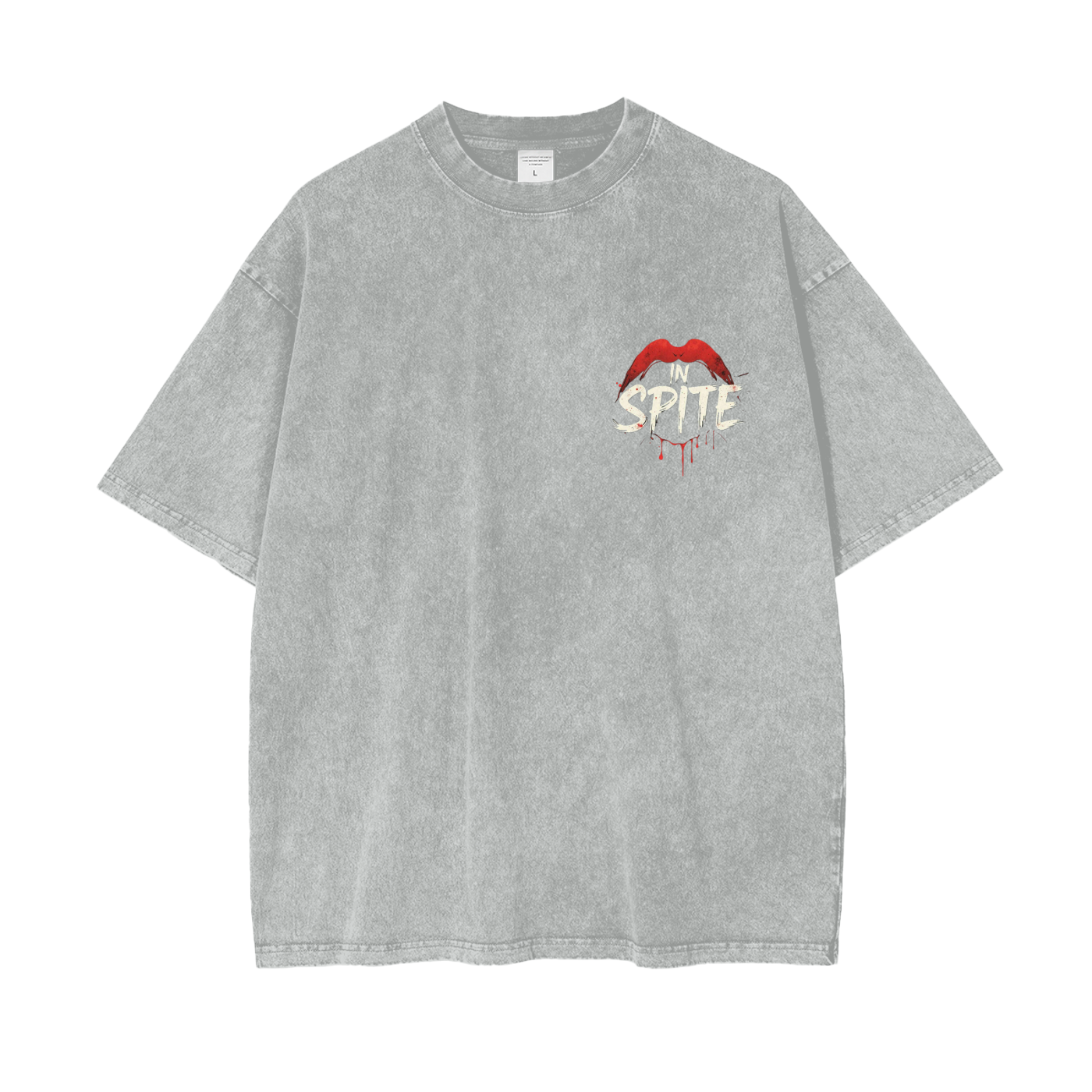 In Spite Venom Kiss Acid Washed Tee