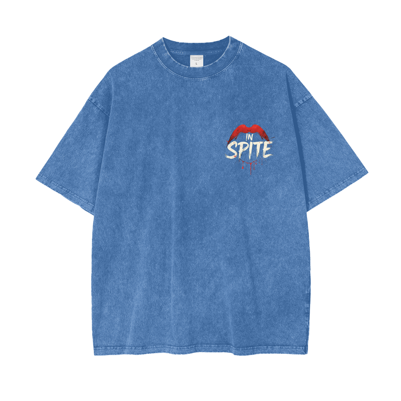 In Spite Venom Kiss Acid Washed Tee