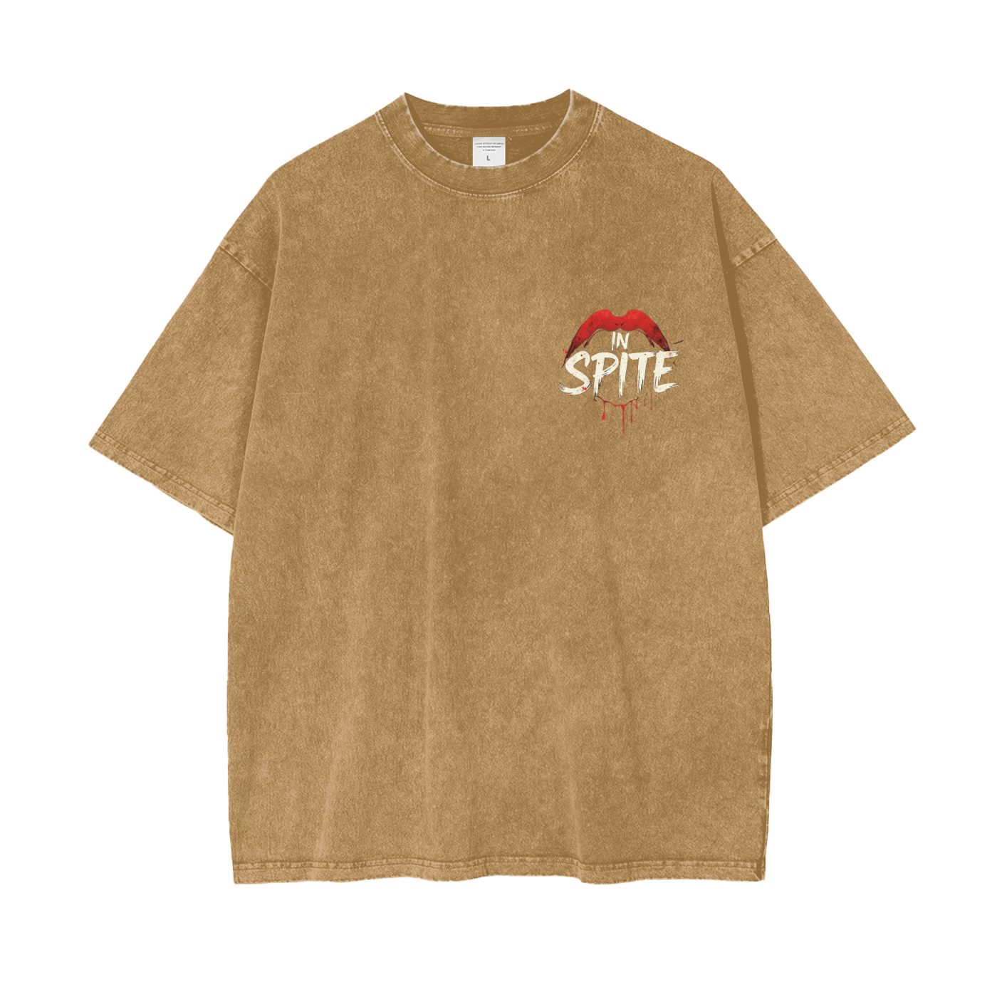 In Spite Venom Kiss Acid Washed Tee