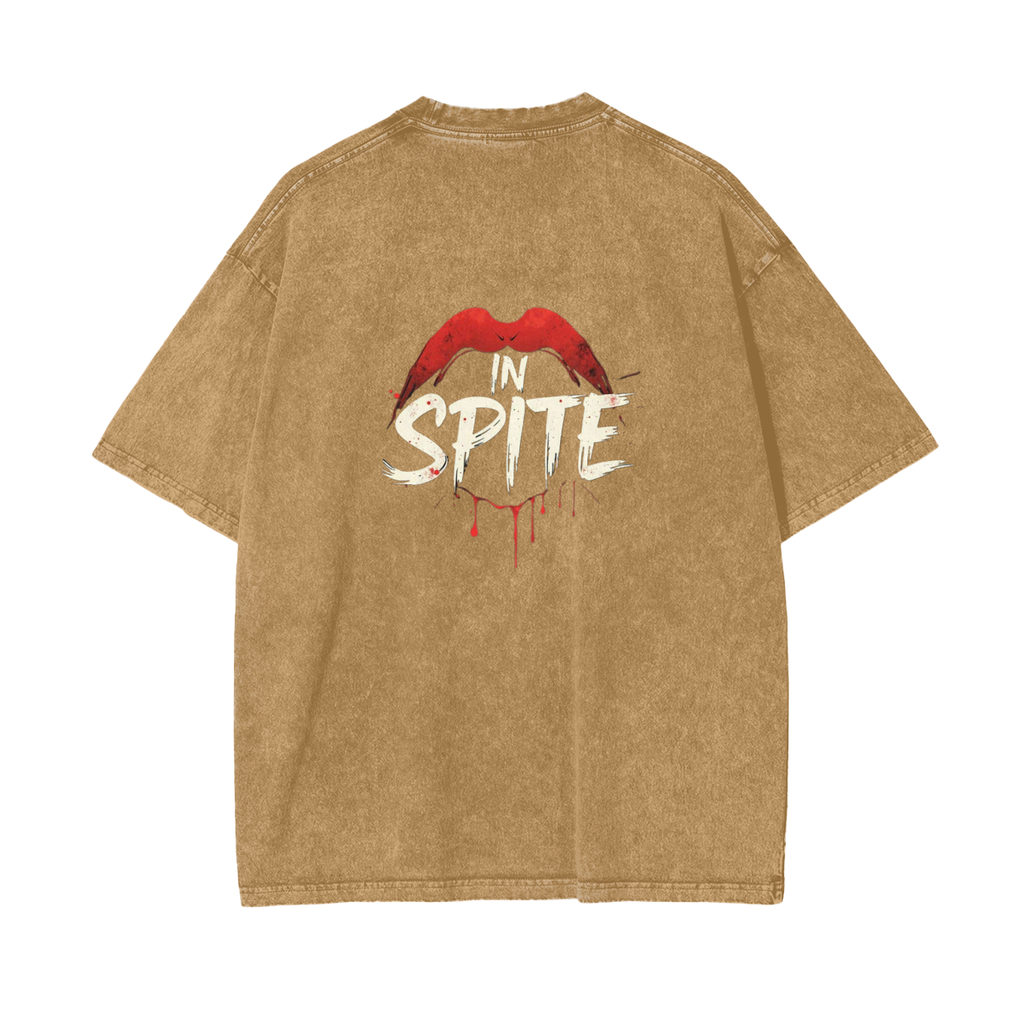 In Spite Venom Kiss Acid Washed Tee