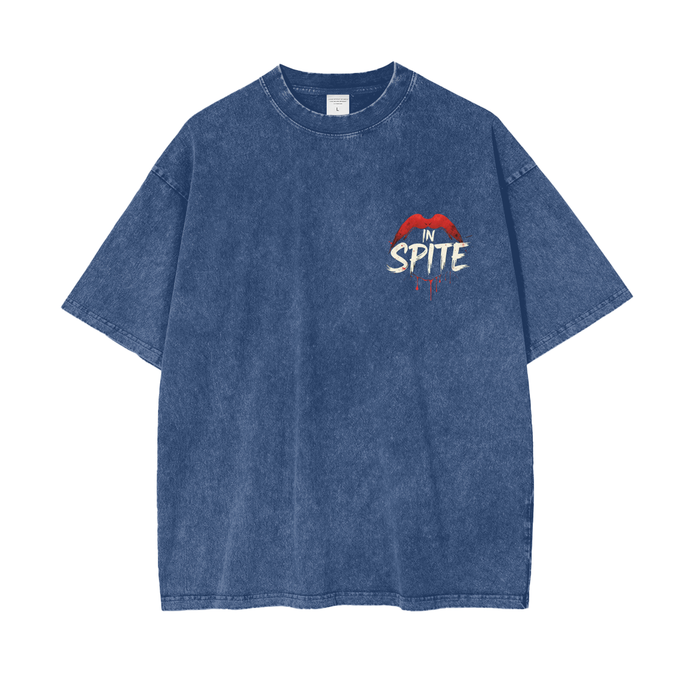 In Spite Venom Kiss Acid Washed Tee