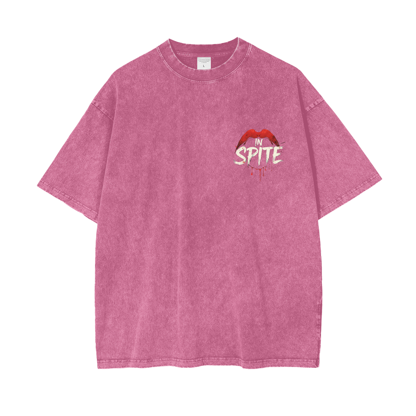 In Spite Venom Kiss Acid Washed Tee