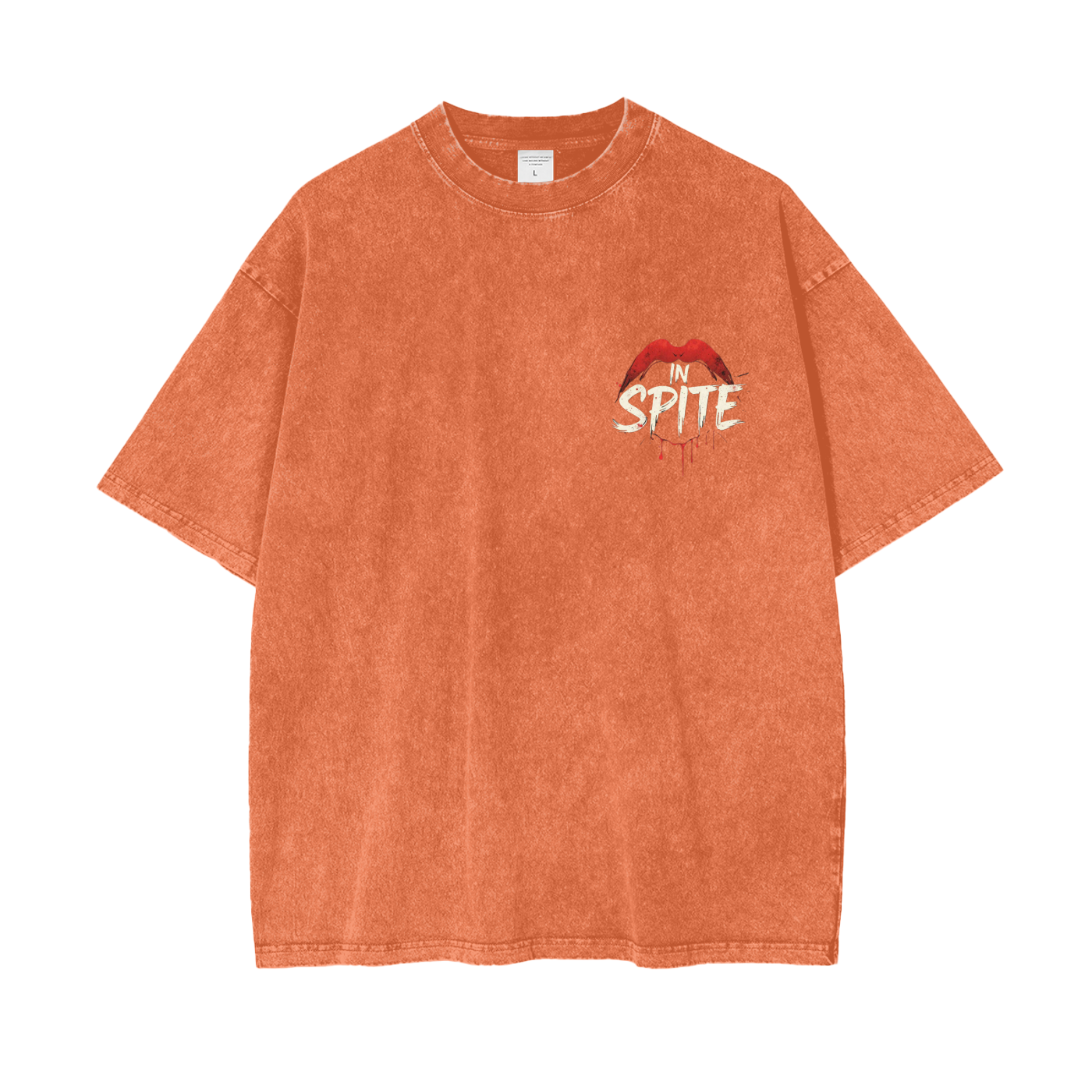 In Spite Venom Kiss Acid Washed Tee